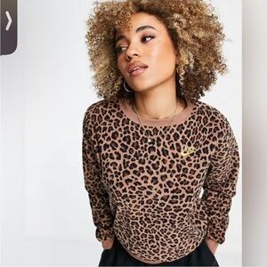 Nike Leopard Print Crewneck Sweatshirt - Brown/Black